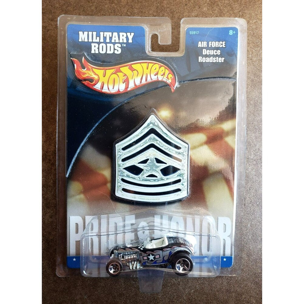 2003 Hot Wheels AIR FORCE DEUCE ROADSTER Black MILITARY RODS PRIDE & HONOR 55917